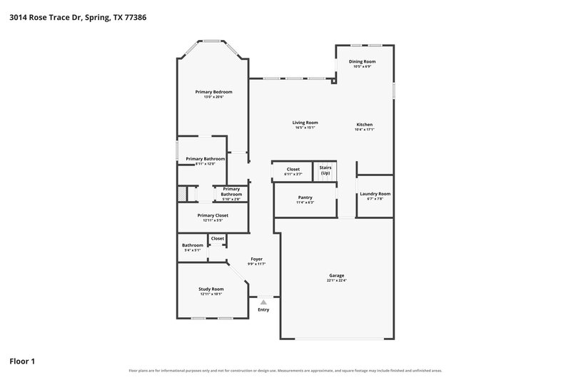 2,585/Mo, 3014 Rose Trace Dr Spring, TX 77386 Floor Plan View