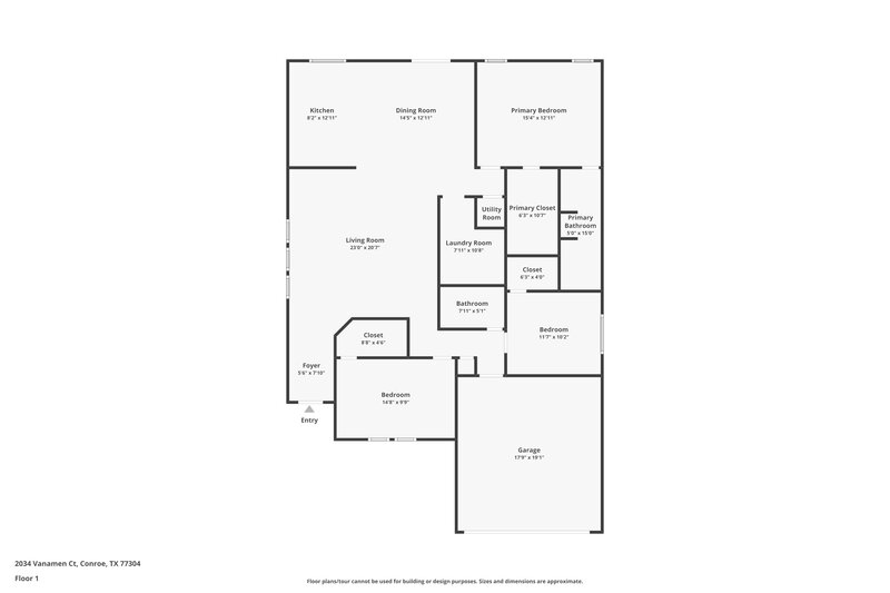 1,490/Mo, 2034 Vanamen Ct Conroe, TX 77304 Floor Plan View