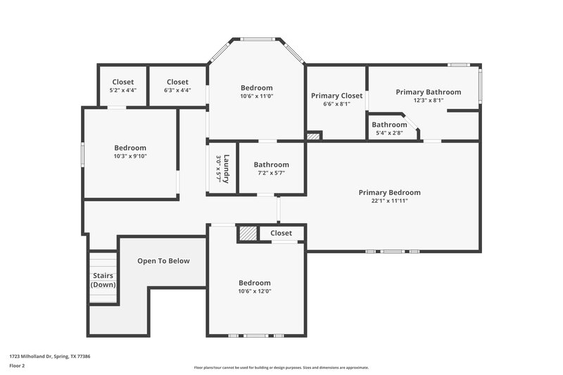 2,135/Mo, 1723 Milholland Dr Spring, TX 77386 Floor Plan View 2