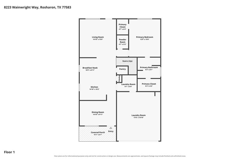 2,270/Mo, 8223 Wainwright Way Rosharon, TX 77583 Floor Plan View