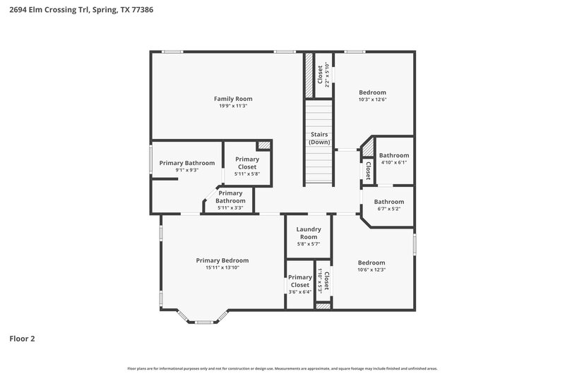2,150/Mo, 2694 Elm Crossing Trl Spring, TX 77386 Floor Plan View 2