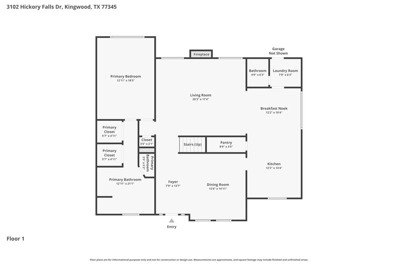 2,555/Mo, 3102 Hickory Falls Dr Kingwood, TX 77345 Floor Plan View