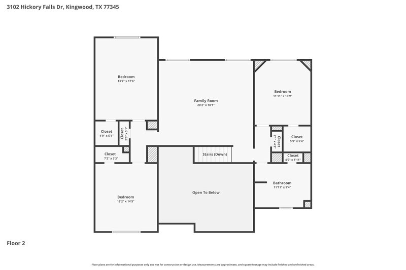 2,555/Mo, 3102 Hickory Falls Dr Kingwood, TX 77345 Floor Plan View 2