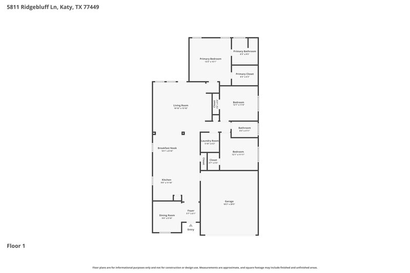 1,870/Mo, 5811 Ridgebluff Ln Katy, TX 77449 Floor Plan View