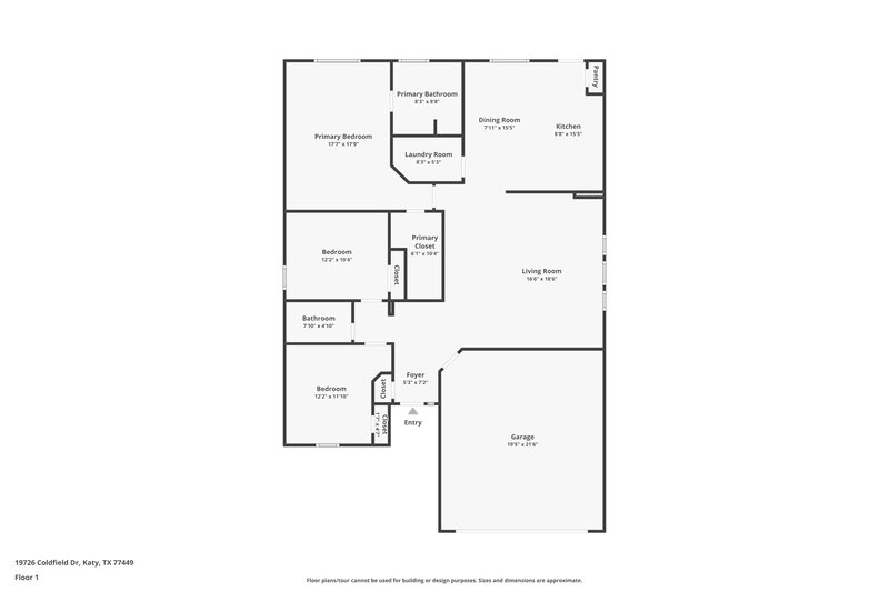 1,770/Mo, 19726 Coldfield Dr Katy, TX 77449 Floor Plan View