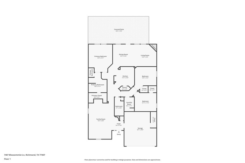 1,875/Mo, 7407 Blossommist Ln Richmond, TX 77407 Floor Plan View