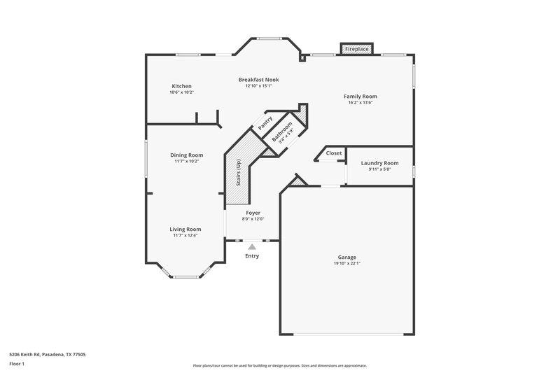 2,335/Mo, 5206 Keith Rd Pasadena, TX 77505 Floor Plan View