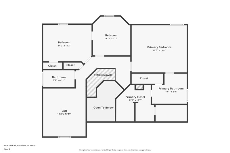 2,335/Mo, 5206 Keith Rd Pasadena, TX 77505 Floor Plan View 2