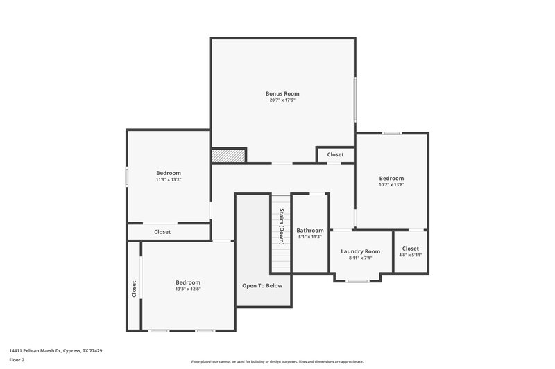 2,135/Mo, 14411 Pelican Marsh Dr Cypress, TX 77429 Floor Plan View 2