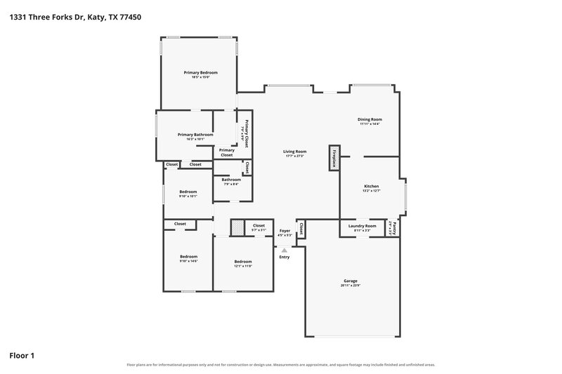2,145/Mo, 1331 Three Forks Dr Katy, TX 77450 Floor Plan View