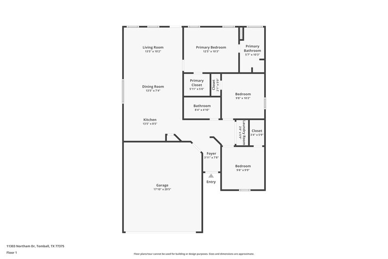 1,550/Mo, 11303 Northam Dr Tomball, TX 77375 Floor Plan View