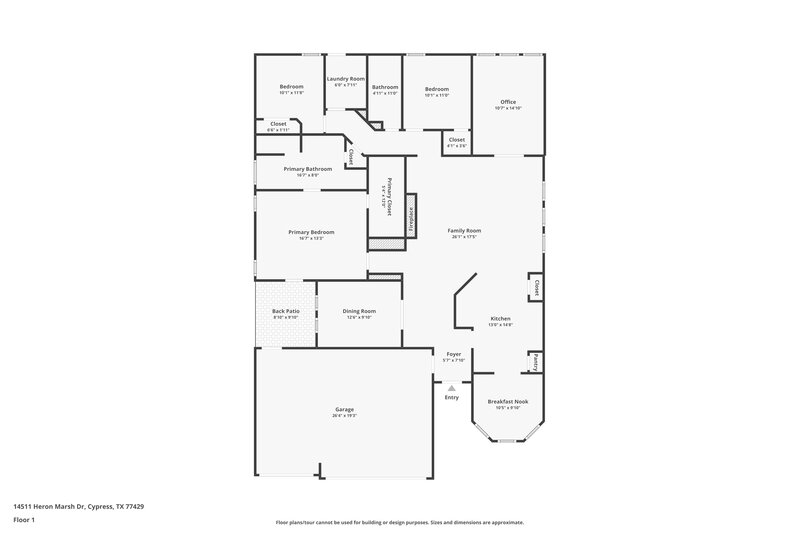 2,390/Mo, 14511 Heron Marsh Dr Cypress, TX 77429 Floor Plan View