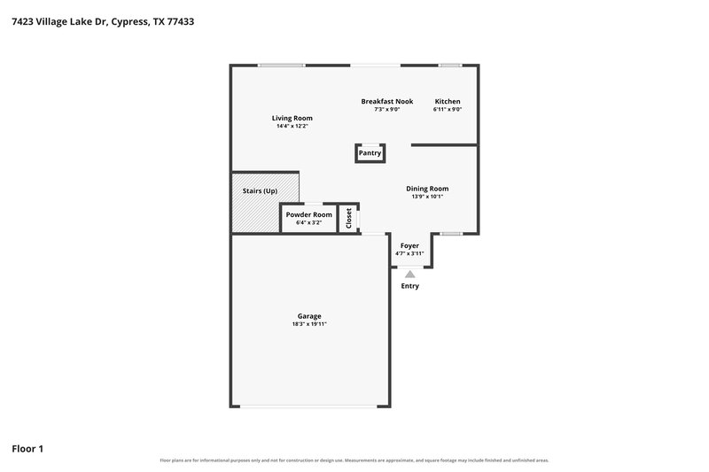 1,715/Mo, 7423 Village Lake Dr Cypress, TX 77433 Floor Plan View