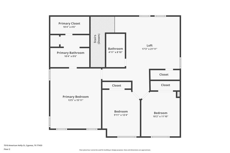 1,915/Mo, 7510 American Holly Ct Cypress, TX 77433 Floor Plan View 2