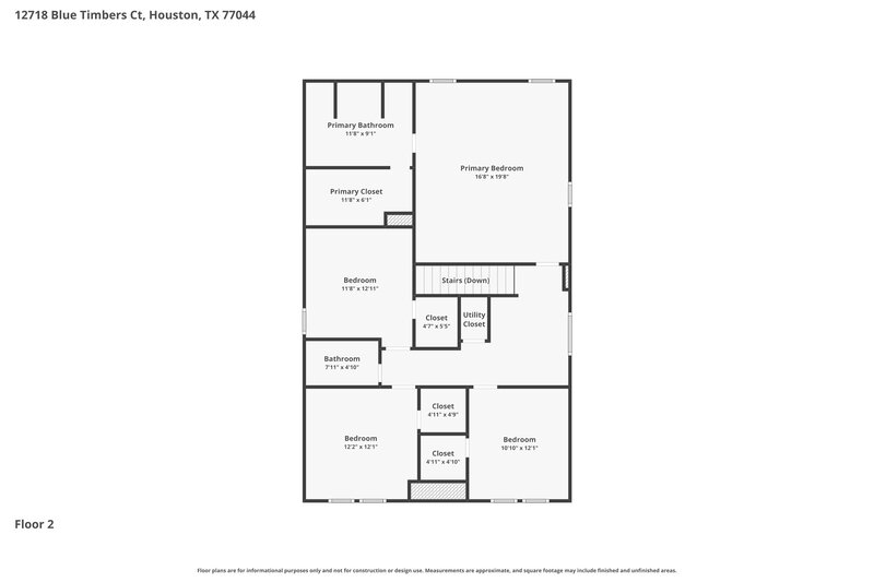 1,885/Mo, 12718 Blue Timbers Ct Houston, TX 77044 Floor Plan View