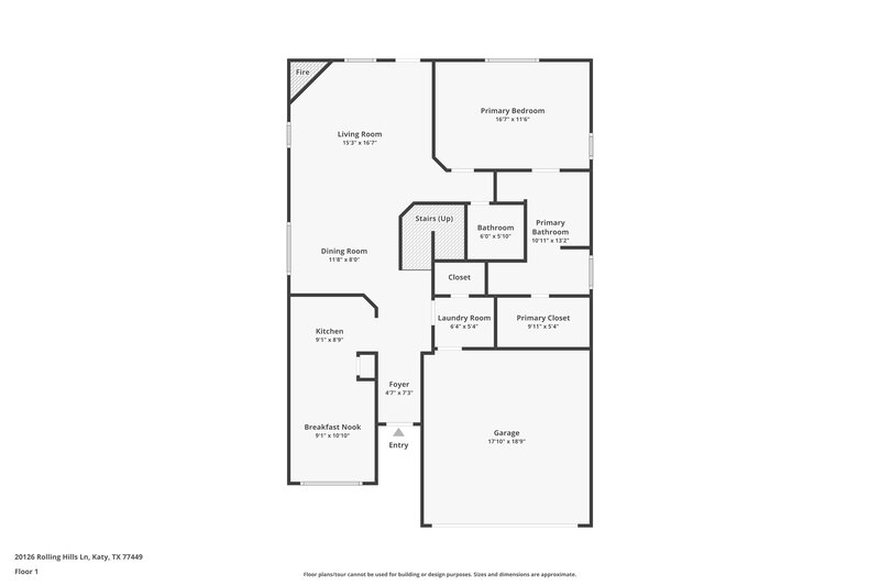 1,865/Mo, 20126 Rolling Hills Ln Katy, TX 77449 Floor Plan View