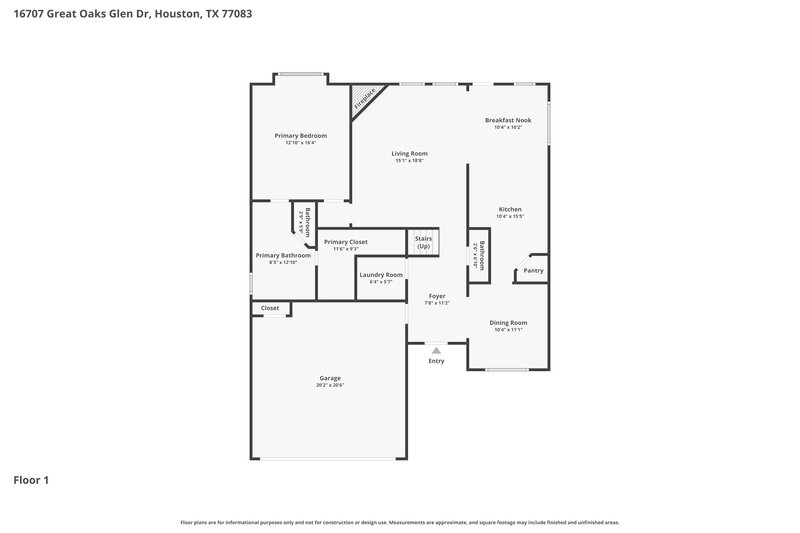2,195/Mo, 16707 Great Oaks Glen Dr Houston, TX 77083 Floorplan View