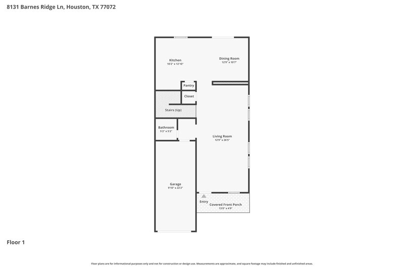 1,780/Mo, 8131 Barnes Ridge Ln Houston, TX 77072 Floor Plan View