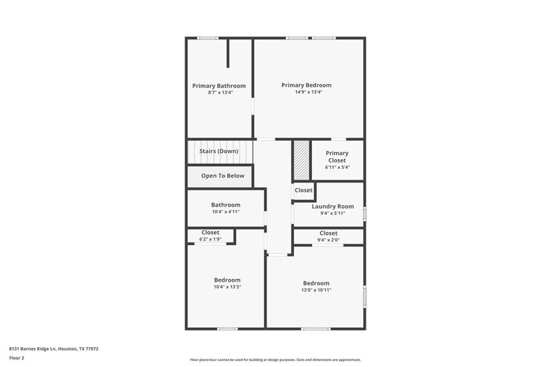 1,840/Mo, 8131 Barnes Ridge Ln Houston, TX 77072 Floor Plan View 2