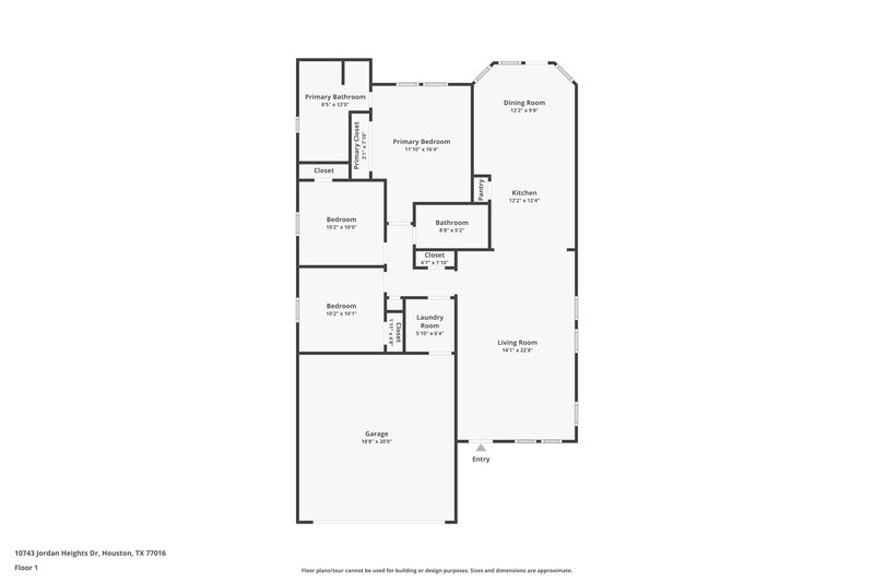 1,635/Mo, 10743 Jordan Heights Dr Houston, TX 77016 Floor Plan View