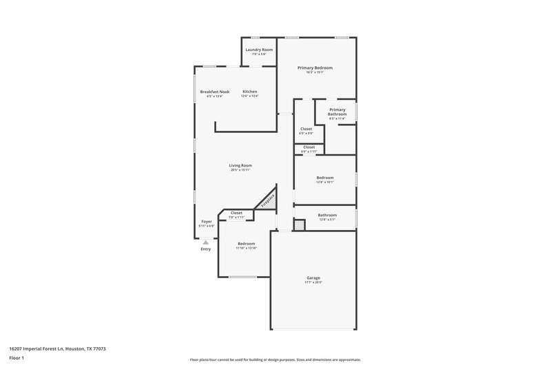 1,860/Mo, 16207 Imperial Forest Ln Houston, TX 77073 Floor Plan View