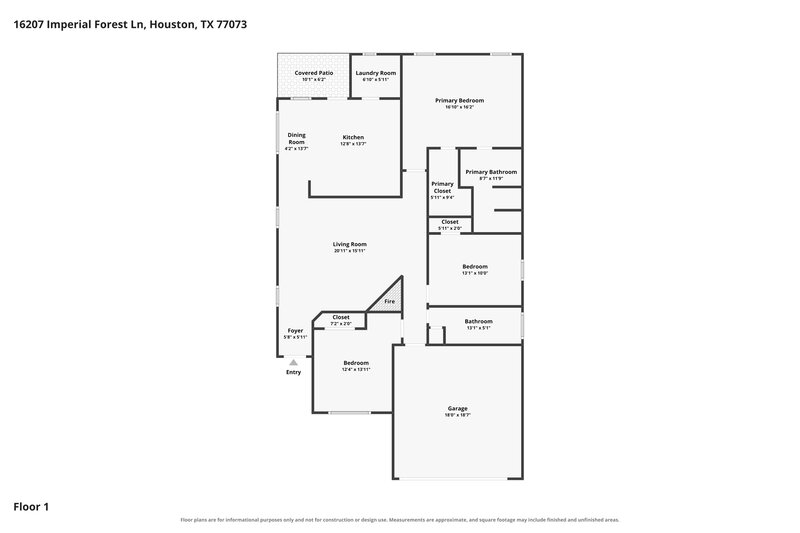 1,760/Mo, 16207 Imperial Forest Ln Houston, TX 77073 Floor Plan View