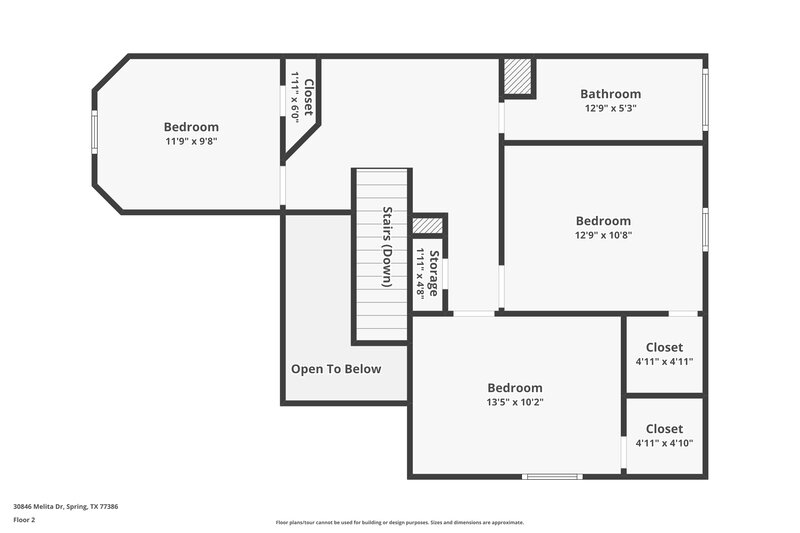 2,025/Mo, 30846 Melita Dr Spring, TX 77386 Floorplan View 2