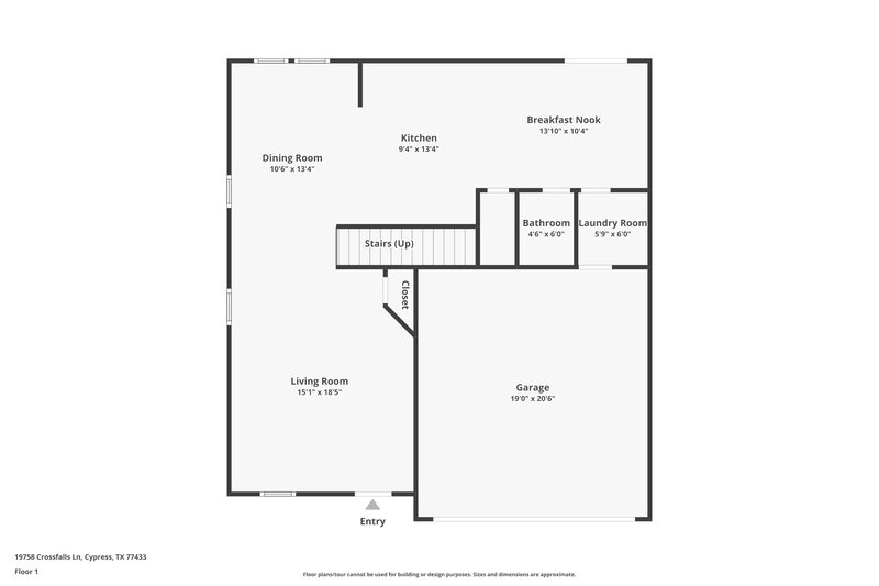 2,150/Mo, 19758 Crossfalls Ln Cypress, TX 77433 Floor Plan View