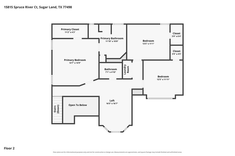 2,095/Mo, 15815 Spruce River Ct Sugar Land, TX 77498 Floor Plan View 2