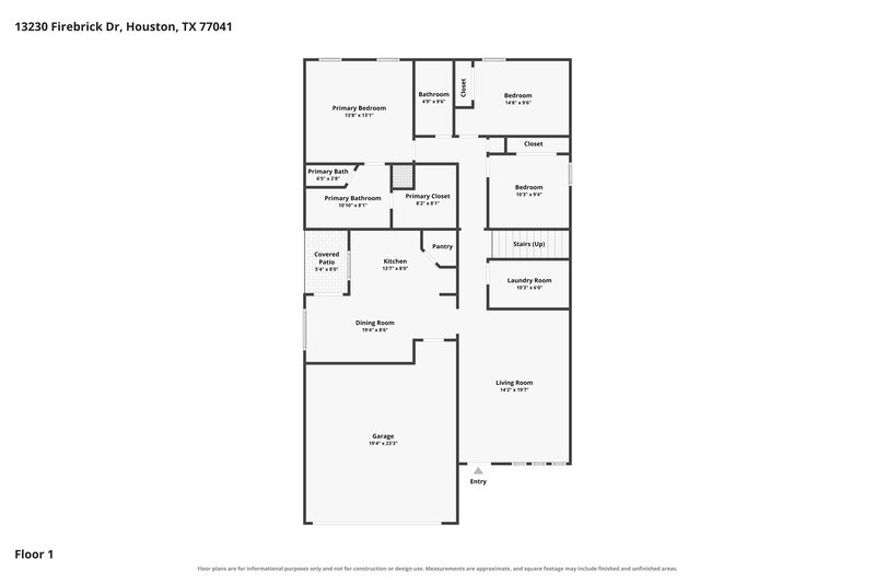 2,325/Mo, 13230 Firebrick Dr Houston, TX 77041 Floor Plan View