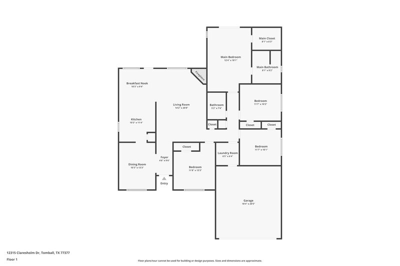 1,870/Mo, 12315 Claresholm Dr Tomball, TX 77377 Floor Plan View