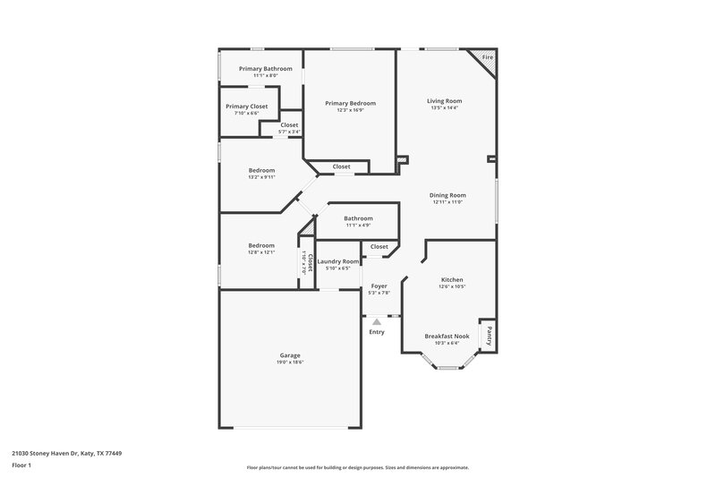 1,700/Mo, 21030 Stoney Haven Dr Katy, TX 77449 Floor Plan View