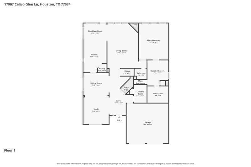 2,540/Mo, 17907 Calico Glen Ln Houston, TX 77084 Floorplan View