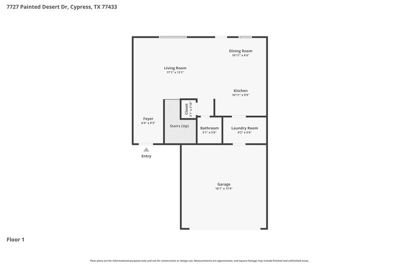 1,855/Mo, 7727 Painted Desert Dr Cypress, TX 77433 Floor Plan View