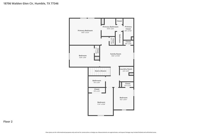 2,130/Mo, 18706 Walden Glen Cir Humble, TX 77346 Floor Plan View 2