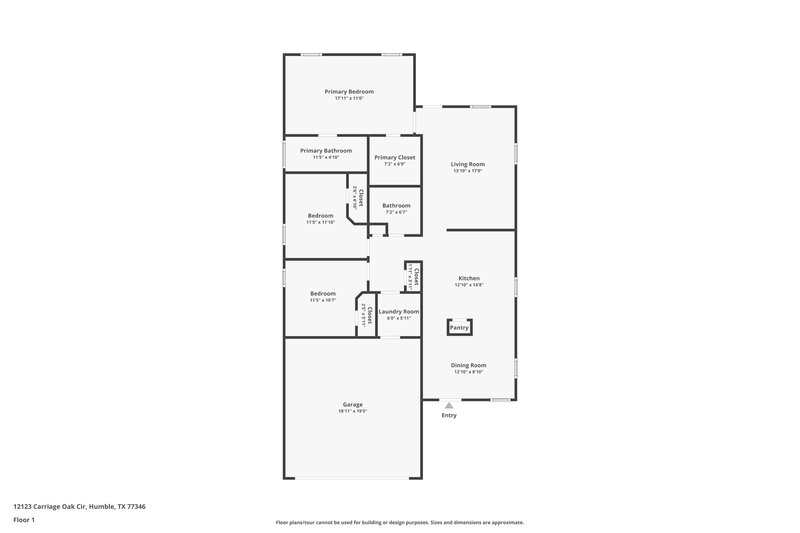 1,720/Mo, 12123 Carriage Oak Cir Humble, TX 77346 Floor Plan View