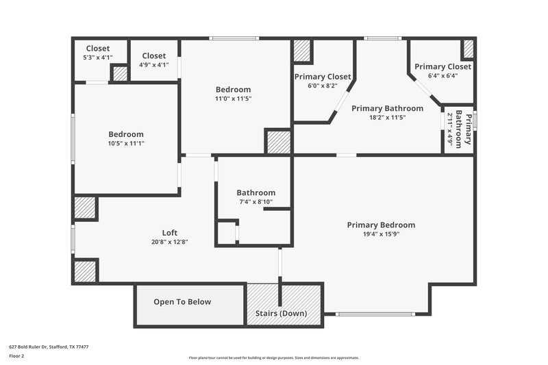 2,370/Mo, 627 Bold Ruler Dr Stafford, TX 77477 Floor Plan View 2
