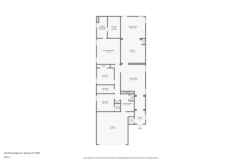 2,075/Mo, 22123 Greengate Dr Spring, TX 77389 Floor Plan View