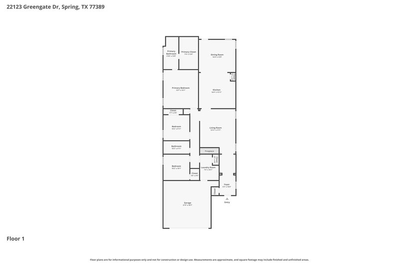 2,015/Mo, 22123 Greengate Dr Spring, TX 77389 Floor Plan View