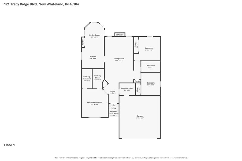 1,775/Mo, 121 Tracy Ridge Blvd New Whiteland, IN 46184 Floor Plan View