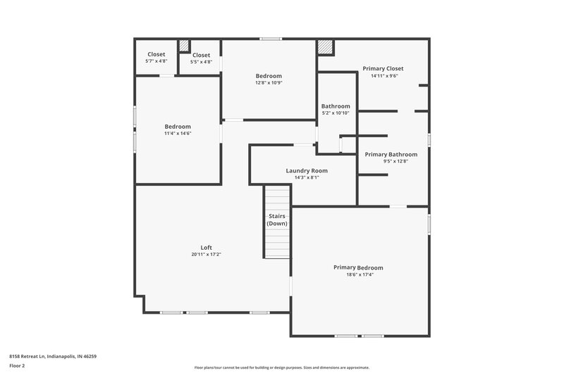 2,120/Mo, 8158 Retreat Ln Indianapolis, IN 46259 Floor Plan View 2