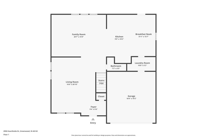 2,000/Mo, 2950 Hearthside Dr Greenwood, IN 46142 Floor Plan View