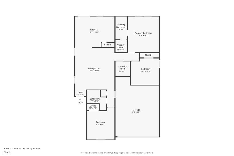 1,575/Mo, 13277 N Etna Green Dr Camby, IN 46113 Floor Plan View