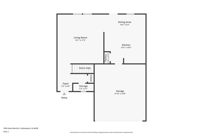 1,750/Mo, 7905 States Bend Dr Indianapolis, IN 46239 Floor Plan View