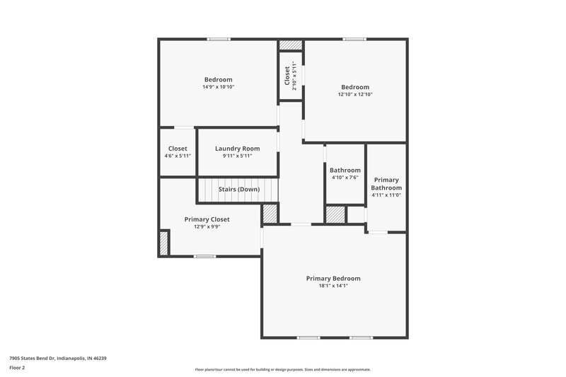 1,750/Mo, 7905 States Bend Dr Indianapolis, IN 46239 Floor Plan View 2
