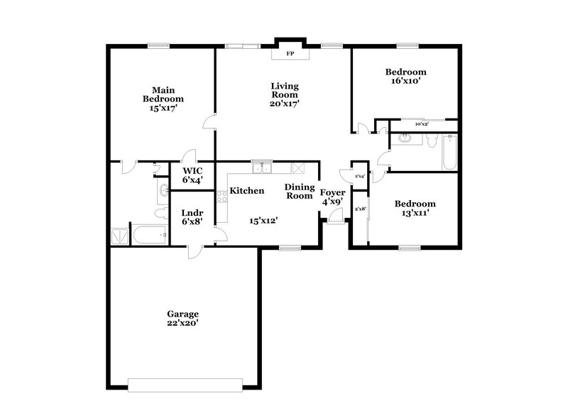 2,540/Mo, 520 Blue Spring Dr Indianapolis, IN 46239 Floor Plan View