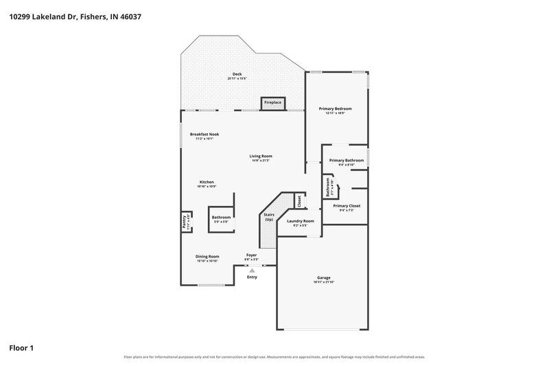 2,550/Mo, 10299 Lakeland Dr Fishers, IN 46037 Floorplan View