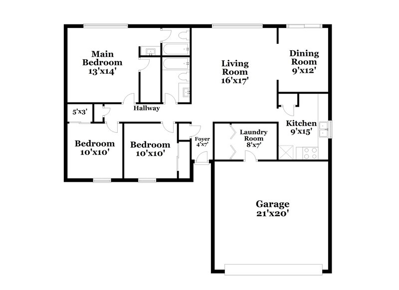 2,460/Mo, 6114 King Lear Ct Indianapolis, IN 46254 Floor Plan View