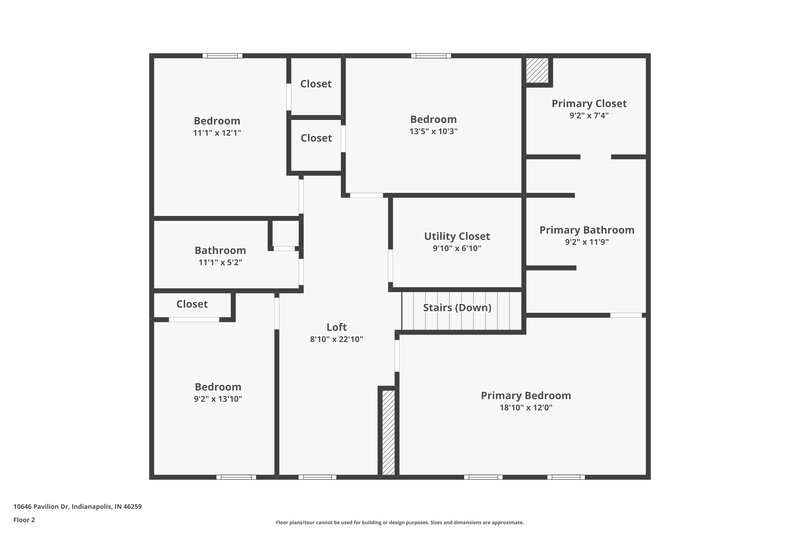 1,645/Mo, 10646 Pavilion Dr Indianapolis, IN 46259 Floor Plan View 2