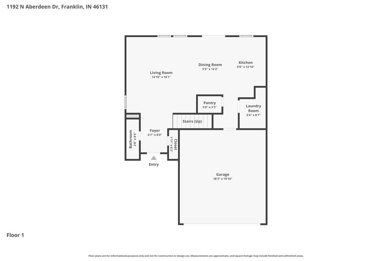1,910/Mo, 1192 N Aberdeen Dr Franklin, IN 46131 Floor Plan View
